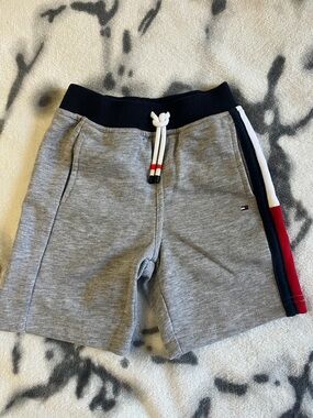 Tommy Hilfiger Gray Knit Shorts/Red-White-Navy Side Stripe - Size 2T (Boys)